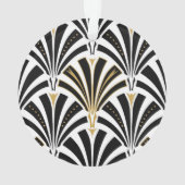 Art Deco-ventilatorpatroon - zwart-wit Ornament (achterkant)