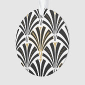 Art Deco-ventilatorpatroon - zwart-wit Ornament (voorkant)