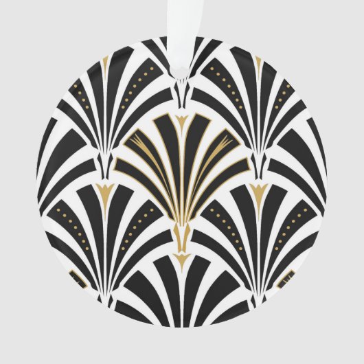 Art Deco-ventilatorpatroon - zwart-wit Ornament (voorkant)