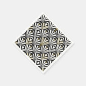 Art Deco-ventilatorpatroon - zwart-wit Servet (Hoek)