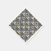 Art Deco-ventilatorpatroon - zwart-wit Servetten (Hoek)