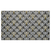 Art Deco-ventilatorpatroon - zwart-wit Stof (Fat Quarter)
