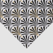 Art Deco-ventilatorpatroon - zwart-wit Tissuepapier (Detail)