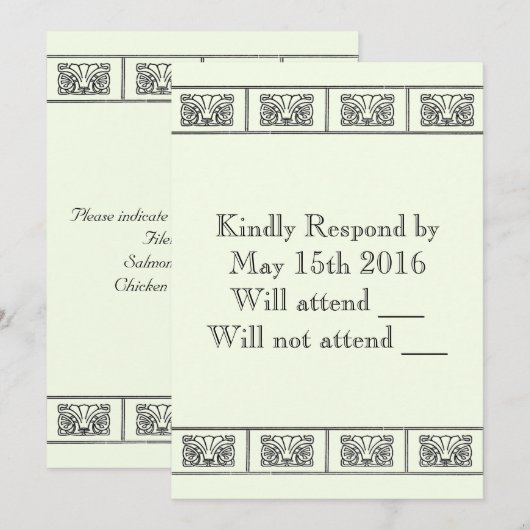  Art Deco-ventilatorrespons Kaart (Voorkant / Achterkant)