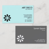 Art Deco-ventilatorsymbool - licht blauw Visitekaartje (Voorkant / Achterkant)