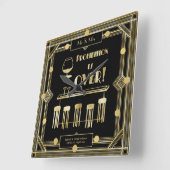 Art Deco-verbod is meer dan 1920 zwart goud Vierkante Klok (Hoek)