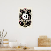 ART DECO VEREN, SCHOONHEID MODE KOSTUUM MONOGRAAM POSTER (Keuken)