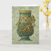 Art Deco Verjaardag Kaart (Gele Bloem)