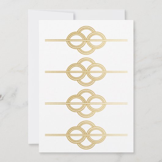 Art Deco verjaardagsfeest 1920 Gatsby Gold Uitnodi Kaart (Achterkant)