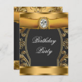 Art Deco verjaardagsfeestje Kaart (Voorkant / Achterkant)