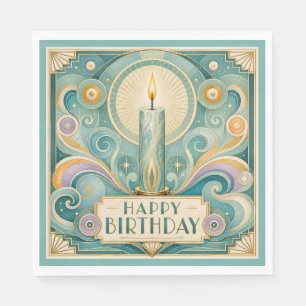 Art Deco Verlichte Kaars Verjaardag Servet