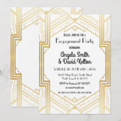 Art Deco Verloving Invitations Gatsby 1920 Kaart (Voorkant / Achterkant)
