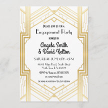 Art Deco Verloving Invitations Gatsby 1920
