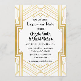 Art Deco Verloving Invitations Gatsby 1920 Kaart