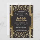 Art Deco Verloving Invitations Gatsby 1920 Kaart (Voorkant)