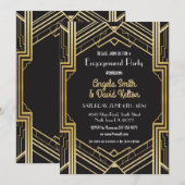 Art Deco Verloving Invitations Gatsby 1920 Kaart (Voorkant / Achterkant)