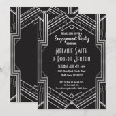 Art Deco Verloving Silver Gatsby Couples 1920 Kaart (Voorkant / Achterkant)