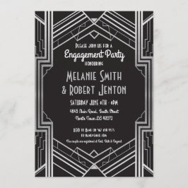 Art Deco Verloving Silver Gatsby Couples 1920 Kaart