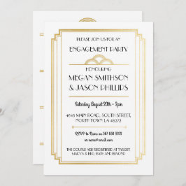 Art Deco verlovingsfeest uitnodigingen Gold