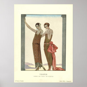  Art Deco Vesper Evening Dress Mode Poster