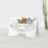 Art Deco Victoriaans Stijl Kerstgroet Feestdagen Kaart (Achterkant)