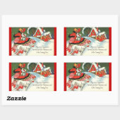 Art Deco Victoriaans Stijl Kerstgroet Rechthoekige Sticker (Vel)