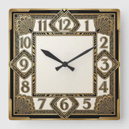 Art Deco Vierkante Klok