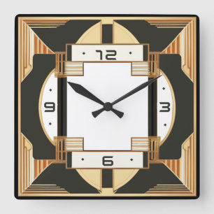 Art Deco Vierkante Klok