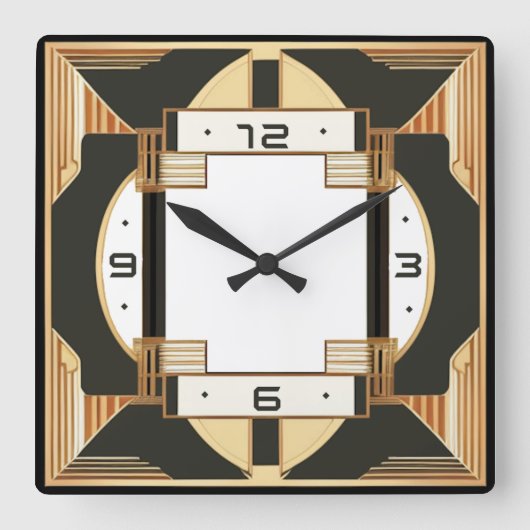 Art Deco Vierkante Klok (Voorkant)