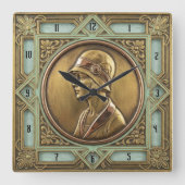 Art Deco Vierkante Klok (Voorkant)