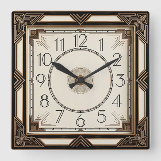 Art Deco Vierkante Klok (Voorkant)