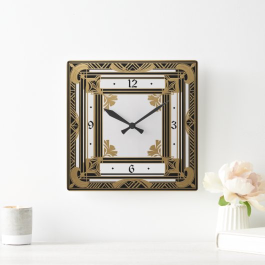 Art Deco Vierkante Klok (Huis)