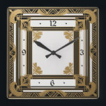 Art Deco Vierkante Klok<br><div class="desc">Geweldig klokontwerp. Je zult het leuk vinden als anderen. U kunt dit ontwerp vrij gebruiken voor andere producten die u wilt of om jouw tekst aan te passen en toe te voegen. Volg me voor meer. Met vriendelijke groet. Een leuke dag.</div>