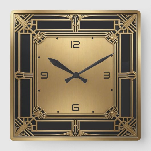 Art Deco Vierkante Klok (Voorkant)