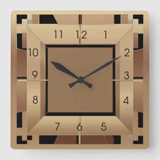 Art Deco Vierkante Klok (Voorkant)