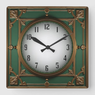 Art Deco Vierkante Klok