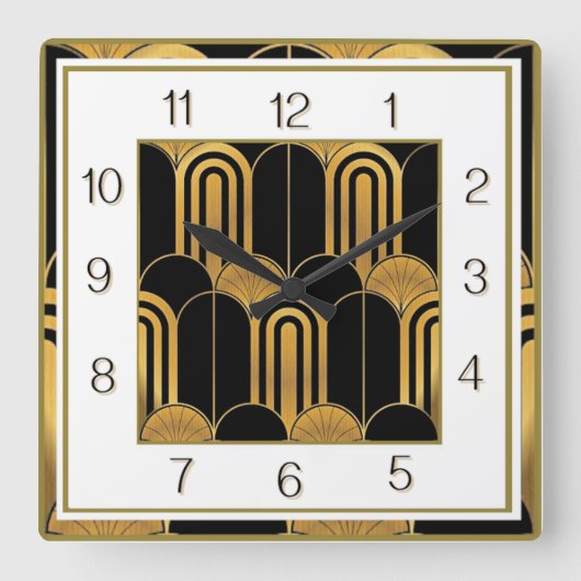 Art Deco Vierkante Klok (Voorkant)