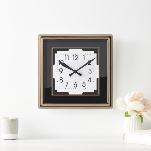 Art Deco Vierkante Klok (Huis)
