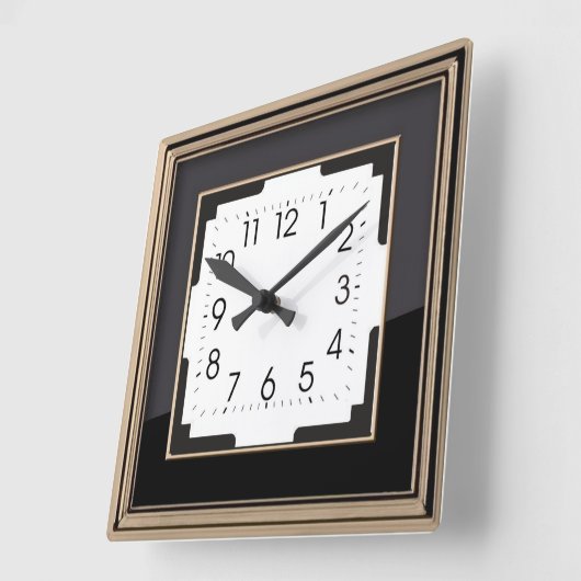 Art Deco Vierkante Klok (Hoek)