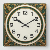 Art Deco Vierkante Klok (Voorkant)