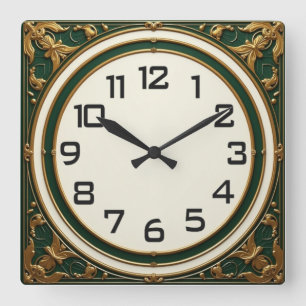Art Deco Vierkante Klok