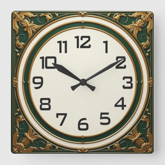 Art Deco Vierkante Klok (Voorkant)