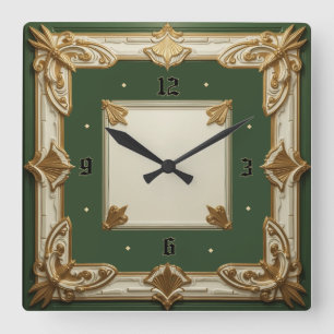 Art Deco Vierkante Klok