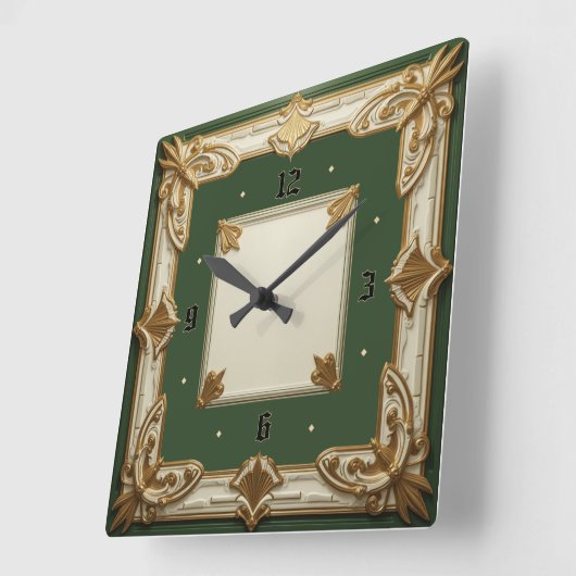 Art Deco Vierkante Klok (Hoek)