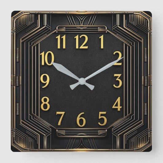 Art Deco Vierkante Klok (Voorkant)