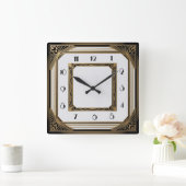 Art Deco Vierkante Klok (Huis)