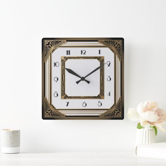 Art Deco Vierkante Klok (Huis)