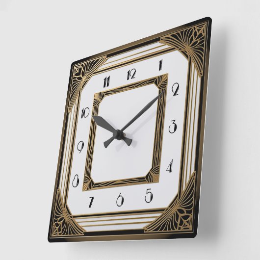 Art Deco Vierkante Klok (Hoek)