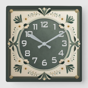 Art Deco Vierkante Klok