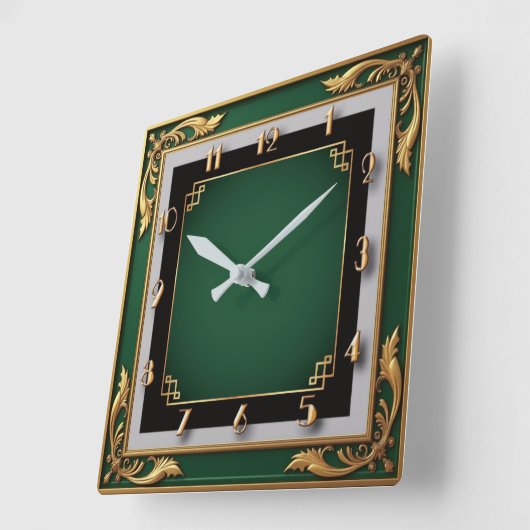 Art Deco Vierkante Klok (Hoek)